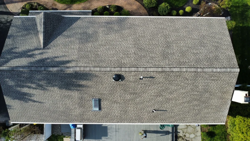 Roof replacement completed by DaVinci Roofing Corp on a home in Yardley, PA using GAF architectural shingles.